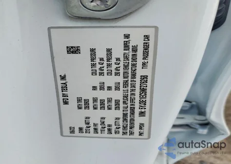 2022 Tesla Model 3 z USA, uszkodzony, nr VIN 5YJ3E1EC5NF276268